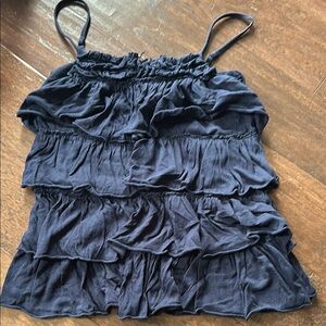 Express Blue Camisole with Ruffled Tiered Design